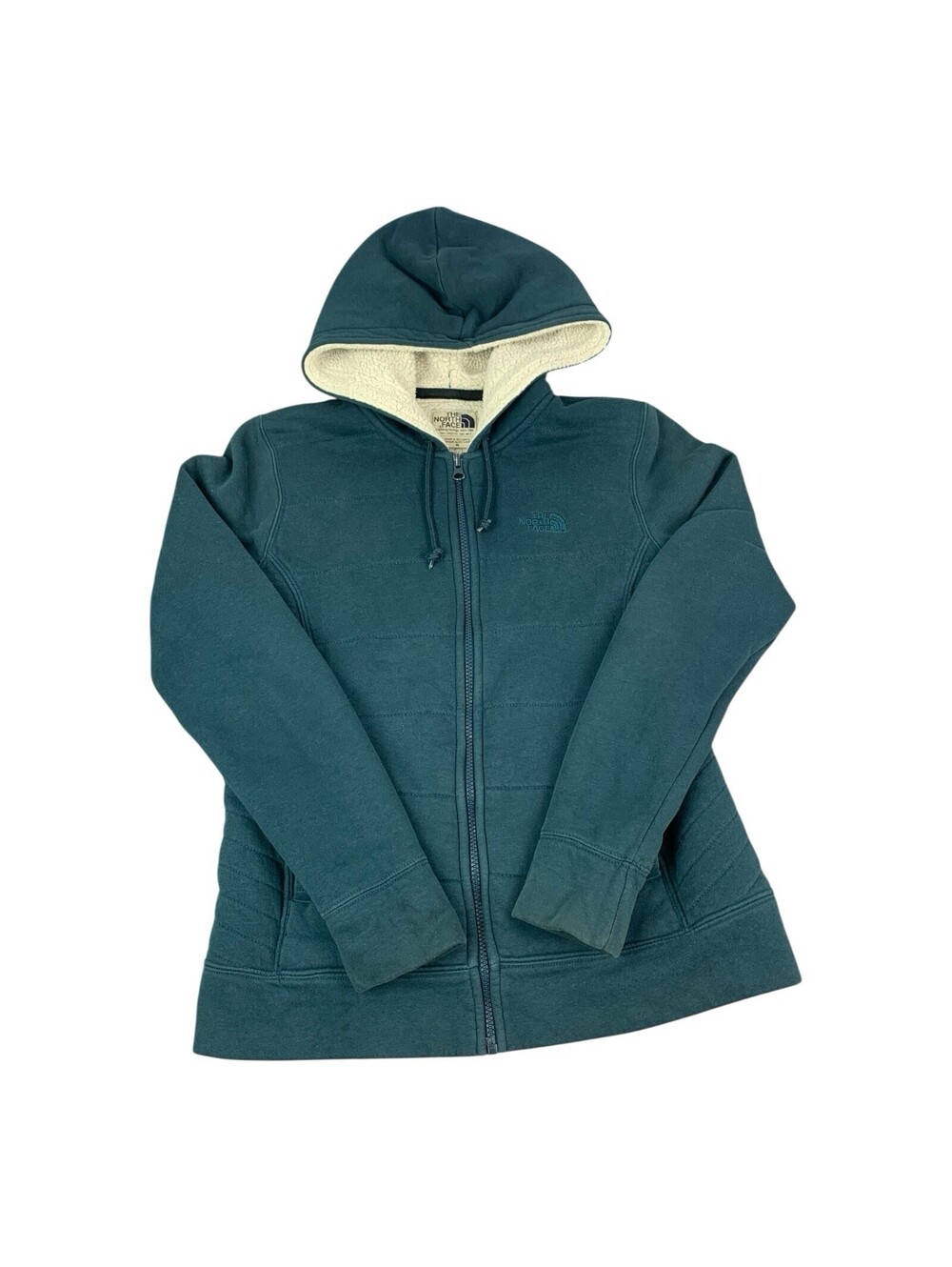 The North Face Women's Teal Full Zip Hoodie Sweatshirt Sherpa Lined Size Medium